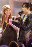 Ashlee Simpson and Pete Wentz during the live taping of MTV's 'FNMTV' in Holllywood, CA