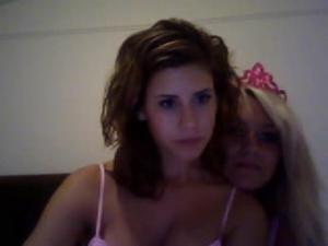 Two Hotties Licking On Webcam